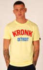 View the Kronk Detroit 2 Colour Slimfit Printed T shirt - Vintage Yellow/Red/Blue online at Fight Outlet