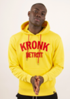 View the KRONK Detroit Applique Hoodie Regular Fit - Yellow with Red logo online at Fight Outlet