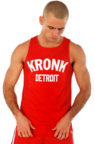 View the KRONK Iconic Detroit Applique Training Gym Vest - Red/White online at Fight Outlet