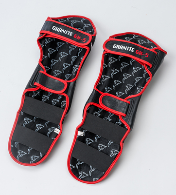 Carbon Claw Thai Shin Guard Padded inc Instep Black/Red