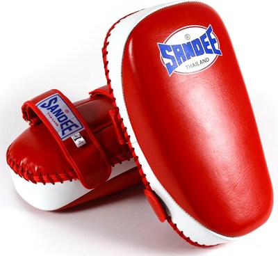 Sandee Curved Thai Kick Pads Red//White