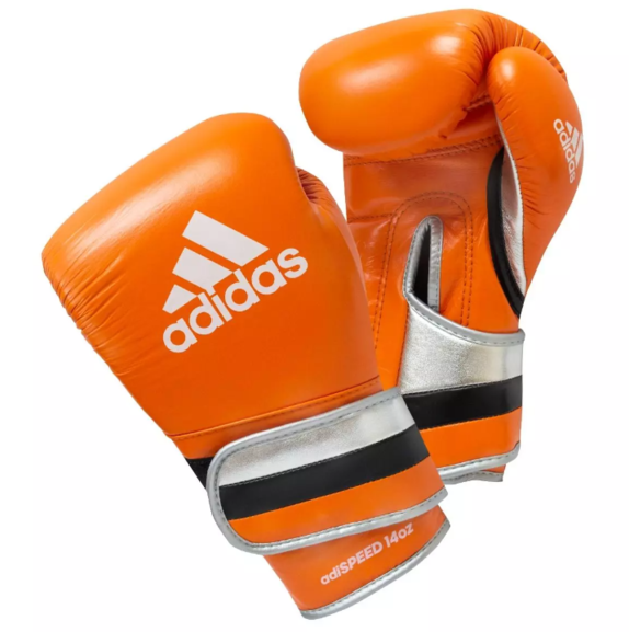 Buy the Adidas AdiSpeed LIMITED EDITION Velcro Boxing Gloves, Orange/White online at Fight Outlet