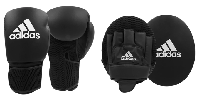 Adidas Boxing Gloves And Focus Mitts Set