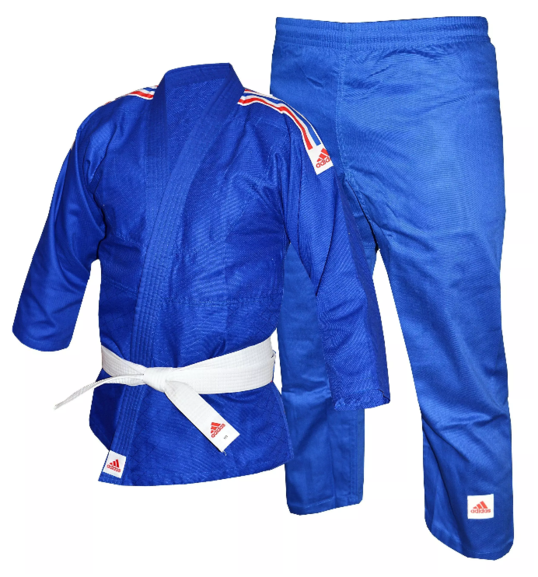 Buy the ADIDAS STUDENT JUDO UNIFORM - GB STRIPES 250G BLUE online at Fight Outlet