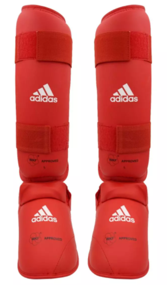 Adidas WKF Shin And Removable Instep Pads, Red