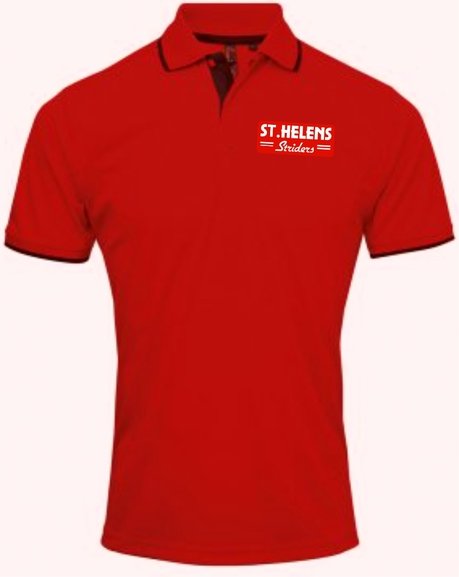 ST.HELENS Striders MENS CONTRAST POLO SHIRT