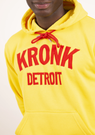 KRONK Detroit Applique Hoodie Regular Fit - Yellow with Red logo