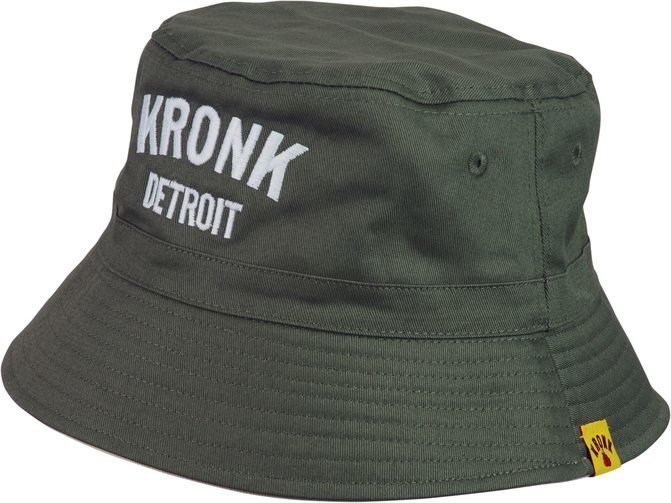 Buy the KRONK Detroit Cotton Bucket Hat Military Green/White online at Fight Outlet