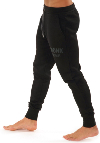 Kronk Detroit Joggers Regular Fit Black with Charcoal Applique logo
