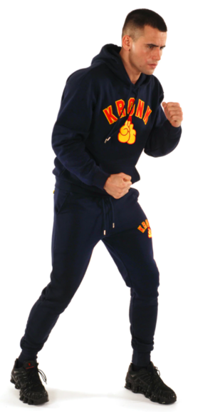 KRONK Gloves Applique Hoodie Regular Fit Navy with Red & Yellow logo
