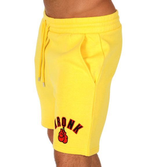 Buy the KRONK Gloves Applique Jog Shorts, Yellow online at Fight Outlet