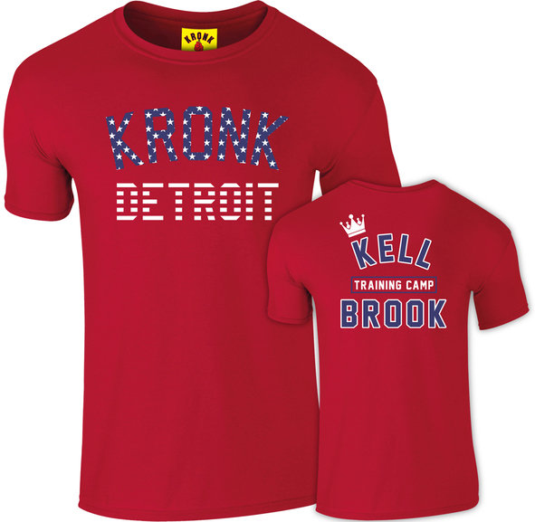 Buy the KRONK x KELL BROOK Training Camp Special One Edition Slim fit T Shirt, Cherry Red online at Fight Outlet