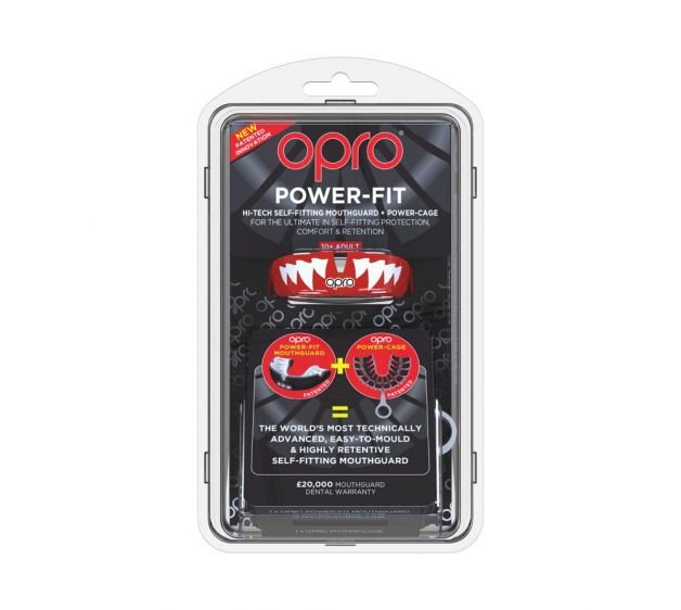 OPRO POWER-FIT JAWS SELF-FIT MOUTHGUARD  RED/GOLD/WHITE