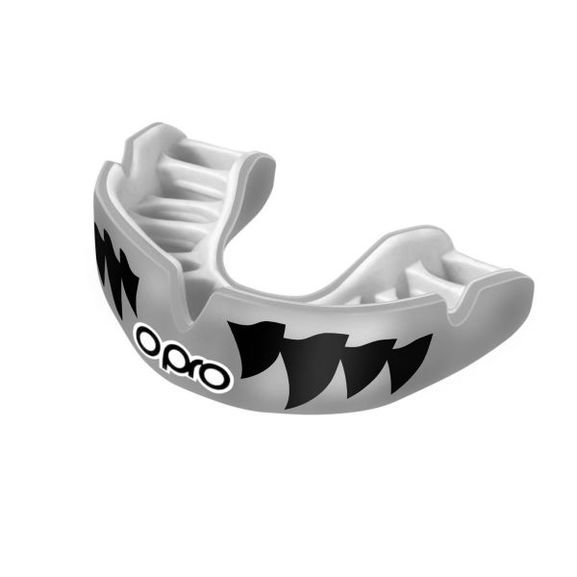 OPRO POWER-FIT JAWS SELF-FIT MOUTHGUARD  SILVER/WHITE/BLACK