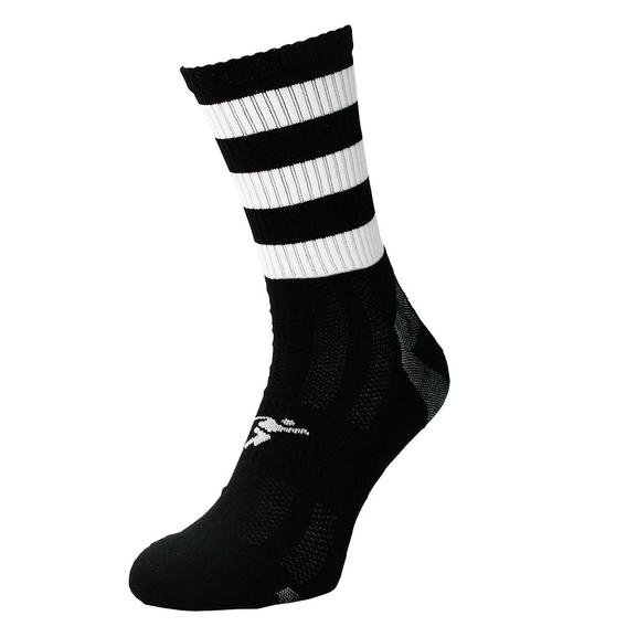 Buy the Precision Pro Fight Hooped Mid Socks, Black/White online at Fight Outlet
