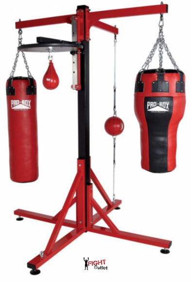 Buy the Pro Box 'COLOSSUS' Four Station Bag Frame with Speedball Platform online at Fight Outlet