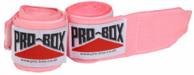 Pro Box Junior A.I.B.A Spec Stretch Handwraps Pink 1.5m