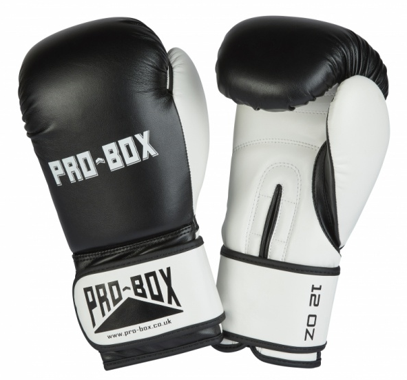 Buy the Pro Box *NEW* CLUB SPAR BOXING GLOVES BLACK-WHITE online at Fight Outlet
