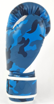 Sandee Authentic Kids Velcro Camo Blue/White Synthetic Leather Boxing Glove