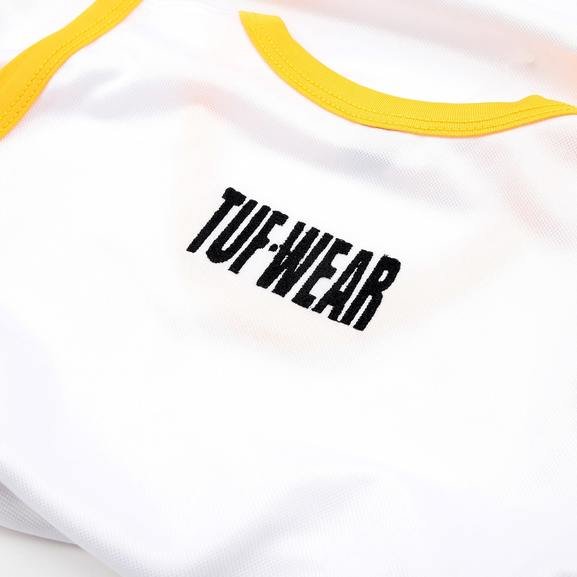 Tuf Wear Kids Junior Club Boxing Vest, White/Gold