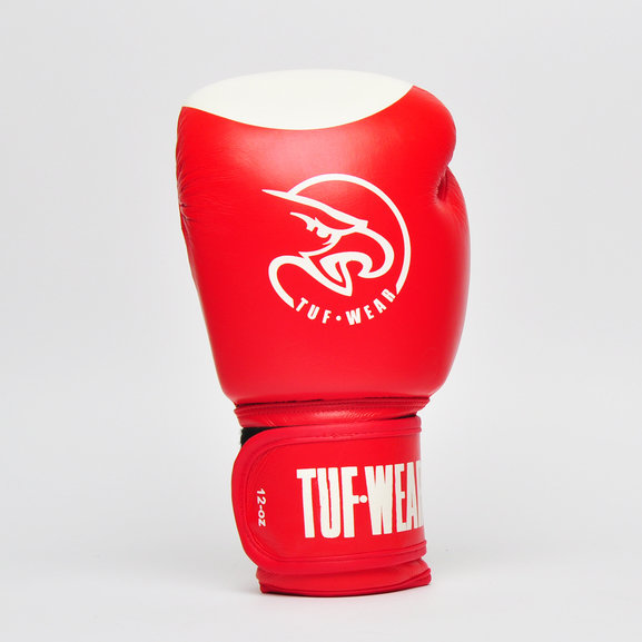 Tuf Wear Target Leather Safety Spar Boxing Gloves Red/White