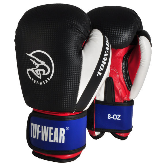 Buy the Tuf Wear Tornado Kids Safety Spar Boxing Glove Black/White/Red/Blue online at Fight Outlet