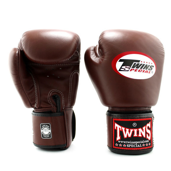 Buy the BGVL-3 Twins Dark Brown Velcro Boxing Gloves online at Fight Outlet