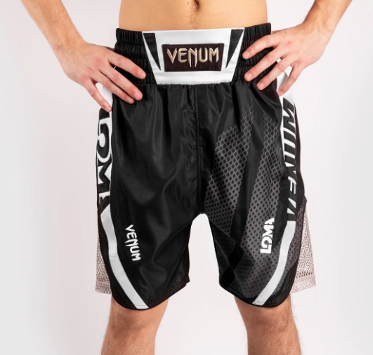 VENUM ARROW LOMA SIGNATURE COLLECTION BOXING SHORTS BLACK WHITE Fight Outlet