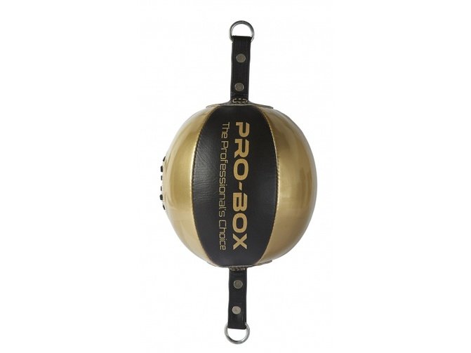 Buy the Pro Box 'CHAMP' LEATHER HYBRID FLOOR TO CEILING BALL, BLACK/GOLD online at Fight Outlet