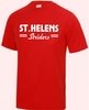 ST.HELENS Striders Junior & Mens PERFORMANCE RUNNING TEE SHIRT. Large chest Logo only, Plain Back. Thumbnail