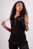 KRONK Detroit Applique Full Zip Sleeveless Hoodie. Black/Charcoal Thumbnail