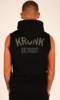 KRONK Detroit Applique Full Zip Sleeveless Hoodie. Black/Charcoal Thumbnail
