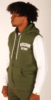 KRONK Detroit Applique Full Zip Sleeveless Hoodie. Military Green/White Thumbnail