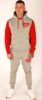 KRONK Detroit Applique Full Zip Sleeveless Hoodie. Sports Grey/Red Thumbnail