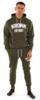 KRONK Detroit Applique Hoodie Regular Fit Military Green with White logo Thumbnail