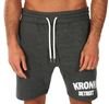 KRONK Detroit Applique Jog Shorts, Charcoal Melange/White Thumbnail