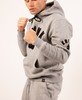 KRONK One Colour Gloves Towelling Applique Hoodie Regular Fit - Sports Grey/Black Thumbnail