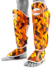 Sandee Authentic Kids Camo Orange/White Synthetic Leather Boot Shinguard Thumbnail