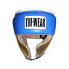 Tuf Wear Apollo Metalic Leather Headguard with Cheek Protectors Blue/Gold Thumbnail