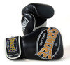 Sandee Cool-Tec Velcro 3 Tone kids Synthetic Leather Boxing Gloves - Black/Gold/White  Thumbnail