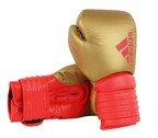 Adidas Hybrid 300 Boxing Gloves - Gold/Red