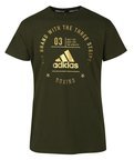View the Adidas Boxing Tee Shirt Forest Green/Gold online at Fight Outlet
