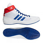 View the Adidas Havoc Kids Lace Boxing Boot, White/Blue/Red online at Fight Outlet