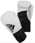 Adidas Hybrid 100 Boxing Gloves, White/Black