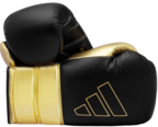 View the ADIDAS HYBRID 500 LACE BOXING GLOVES - Black/Gold online at Fight Outlet