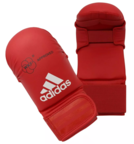 View the Adidas WKF Karate Mitts Without Thumb - Red online at Fight Outlet