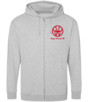 View the BUG KLUB UK. JH050 FULL ZIP HOODIE - Heather Grey/Red online at Fight Outlet