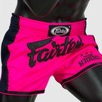View the Fairtex Slim Cut Muay Thai Shorts - Pink online at Fight Outlet