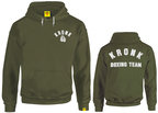 View the KRONK Boxing Team Towelling Applique Hoodie Regular Fit - Military Green/White online at Fight Outlet