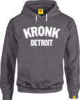 View the KRONK Detroit Applique Hoodie Regular Fit Charcoal with White logo online at Fight Outlet